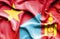 Waving flag of Mongolia and Vietnam