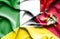 Waving flag of Mozambique and Italy