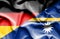 Waving flag of Nauru and Germany