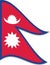 Waving flag of Nepal vector graphic. Waving Nepalese flag illustration. Nepal country flag wavin in the wind is a symbol of