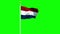 Waving flag of the Netherlands on a green screen