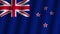 Waving flag of New Zealand . Animation. Footage. Background.