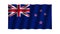Waving flag of New Zealand. Animation. Footage. Background.