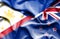 Waving flag of New Zealand and Philippines