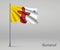 Waving flag of Nunavut - province of Canada on flagpole. Templat