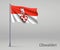 Waving flag of Obwalden - canton of Switzerland on flagpole. Tem