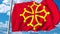 Waving flag of Occitanie a region of France