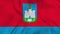 Waving flag of Oryol oblast in Russia with coat of arms of Oryol. 4k video.