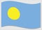 Waving flag of Palau vector graphic. Waving Palauan flag illustration. Palau country flag wavin in the wind is a symbol of freedom