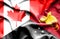 Waving flag of Papua New Guinea and Canada