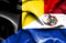 Waving flag of Paraguay and Belgium