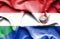 Waving flag of Paraguay and Hungary