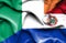 Waving flag of Paraguay and Ireland