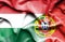 Waving flag of Portugal and Hungary