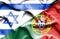 Waving flag of Portugal and Israel