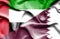 Waving flag of Qatar and United Arab Emirates