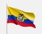 Waving flag of republic Ecuador