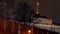 Waving flag of Russia above the Moscow Kremlin at night