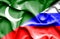 Waving flag of Russia and Pakistan