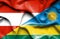 Waving flag of Rwanda and Austria