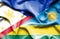 Waving flag of Rwanda and Philippines