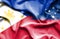 Waving flag of Samoa and Philippines