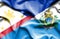 Waving flag of San Marino and Philippines