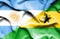 Waving flag of Sao Tome and Principe and Argentina