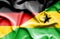 Waving flag of Sao Tome and Principe and Germany