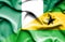 Waving flag of Sao Tome and Principe and Nigeria