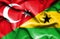 Waving flag of Sao Tome and Principe and Turkey