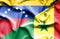 Waving flag of Senegal and Venezuela
