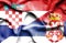 Waving flag of Serbia and Croatia