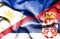 Waving flag of Serbia and Philippines