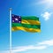 Waving flag of Sergipe is a state of Brazil on flagpole