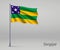 Waving flag of Sergipe - state of Brazil on flagpole. Template f
