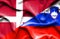 Waving flag of Slovenia and Denmark