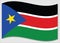 Waving flag of South Sudan vector graphic. Waving South Sudanese flag illustration. South Sudan country flag wavin in the wind is
