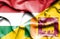 Waving flag of Sri Lanka and Hungary