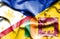 Waving flag of Sri Lanka and Philippines