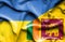 Waving flag of Sri Lanka and Ukraine