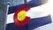 Waving flag of the state of Colorado USA