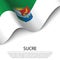 Waving flag of Sucre is a region of Colombia on white background