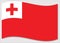 Waving flag of Tonga vector graphic. Waving Tongan flag illustration. Tonga country flag wavin in the wind is a symbol of freedom