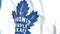 Waving flag with Toronto Maple Leafs NHL hockey team logo, close-up. Editorial 3D rendering