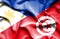 Waving flag of Tunisia and Philippines