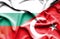 Waving flag of Turkey and Bulgaria