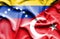 Waving flag of Turkey and Venezuela