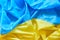 Waving flag of Ukraine, Blue and yellow colors of fabric curved flag of Ukraine