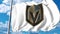 Waving flag with Vegas Golden Knights NHL hockey team logo. 4K editorial clip